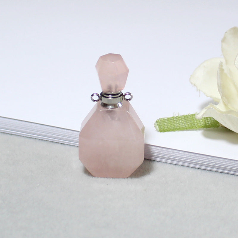 Amethyst Green Fluorite Gold Double Ring Pendant
