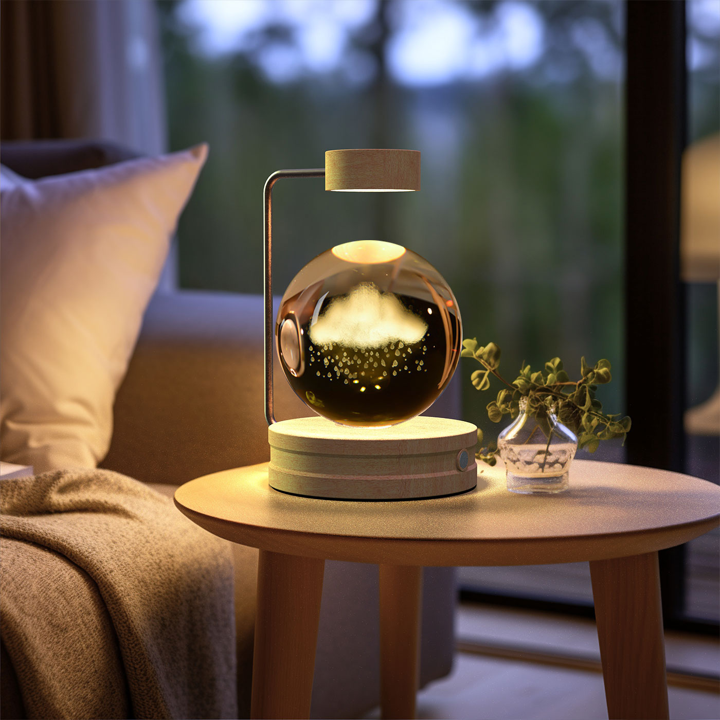 Crystal Ball Night Light – 3D Cosmic LED Bedside Lamp