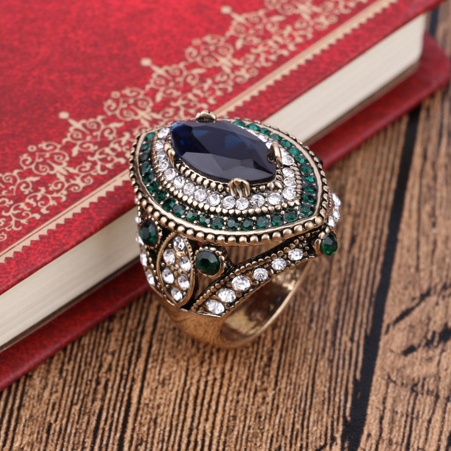 Gold Plated Crystal Gemstone Ring Fashion