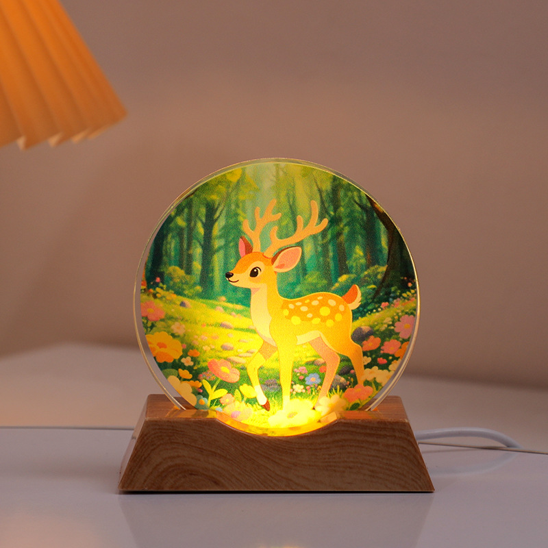 Astronaut Planet Table Lamp Crystal Night Light Illuminated Decorative Piece