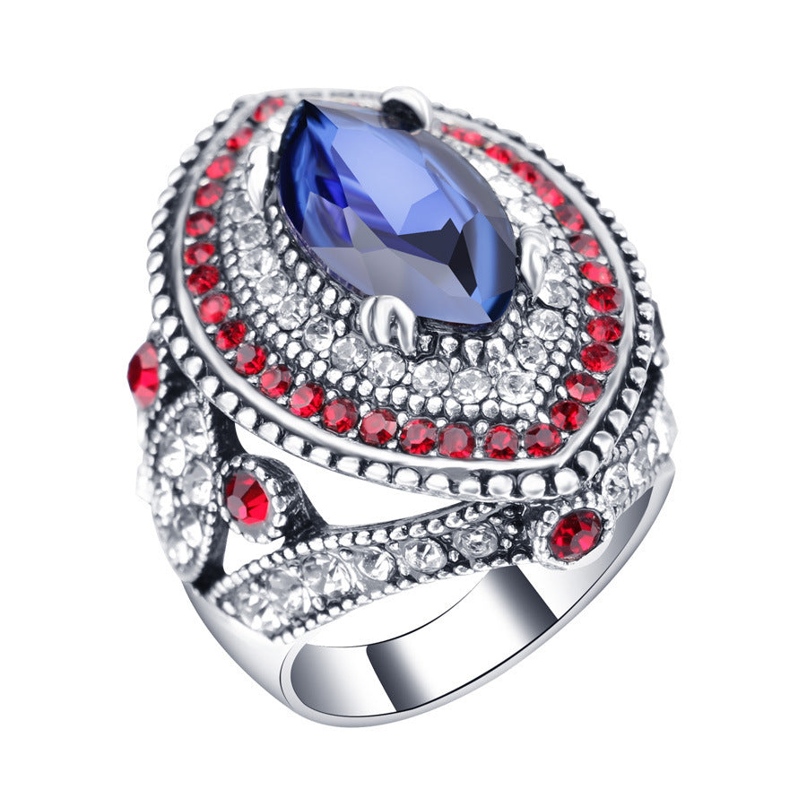 Gold Plated Crystal Gemstone Ring Fashion