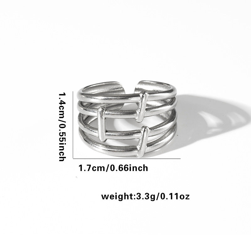 Fashion Personalized New Fishtail Palm Plaid Ring