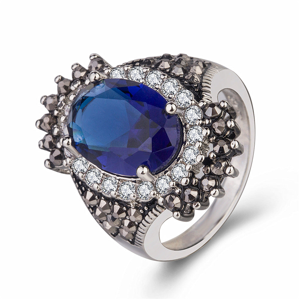 Vintage Thai Silver Gemstone Ring — Handcrafted Boho Jewelry