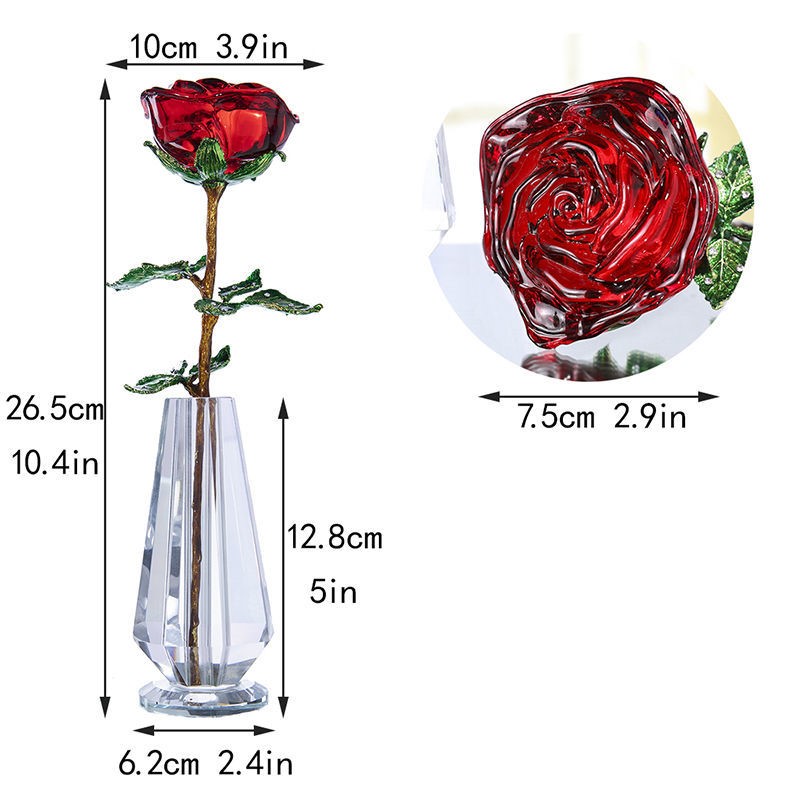 Household Fashion Glass Crystal Rose Gift