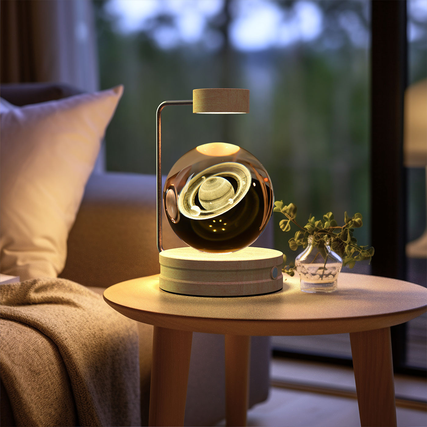 Crystal Ball Night Light – 3D Cosmic LED Bedside Lamp