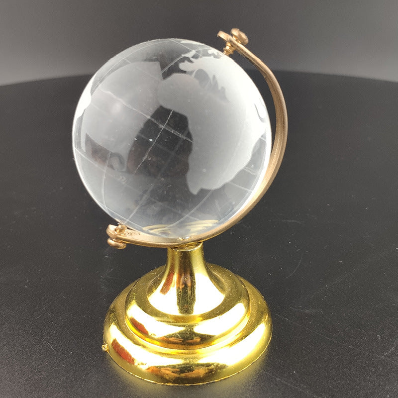 Crystal Earth Ornament – White Crystal Globe Decor