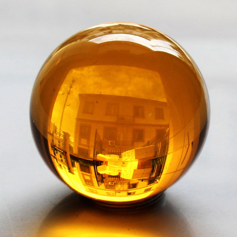 Amber Crystal Ball — Natural Citrine Sphere for Healing & Decor