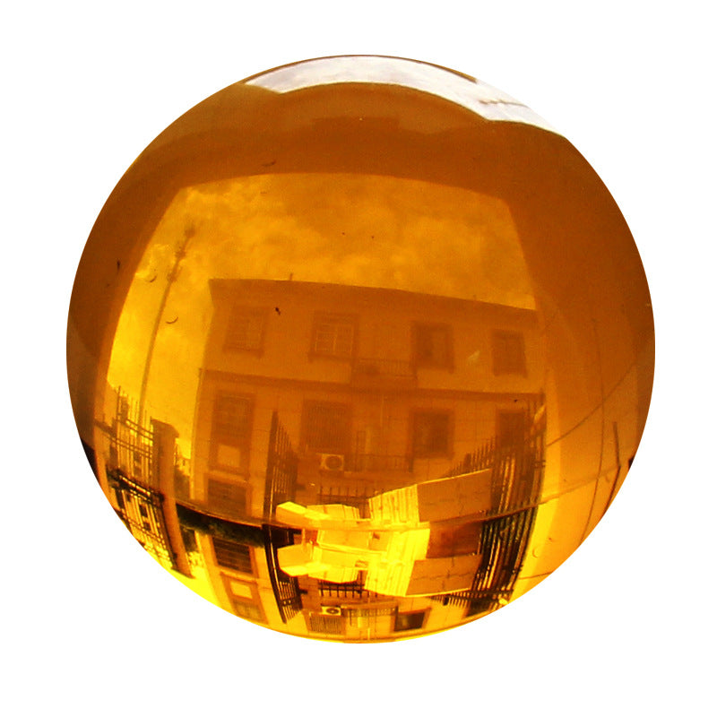 Amber Crystal Ball — Natural Citrine Sphere for Healing & Decor