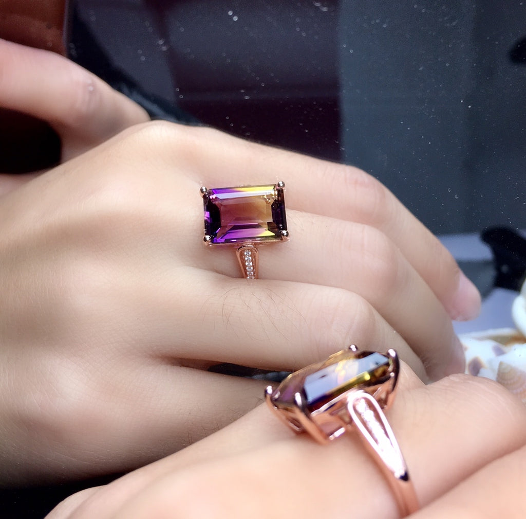 Classic Amethyst Ring Gradient Color