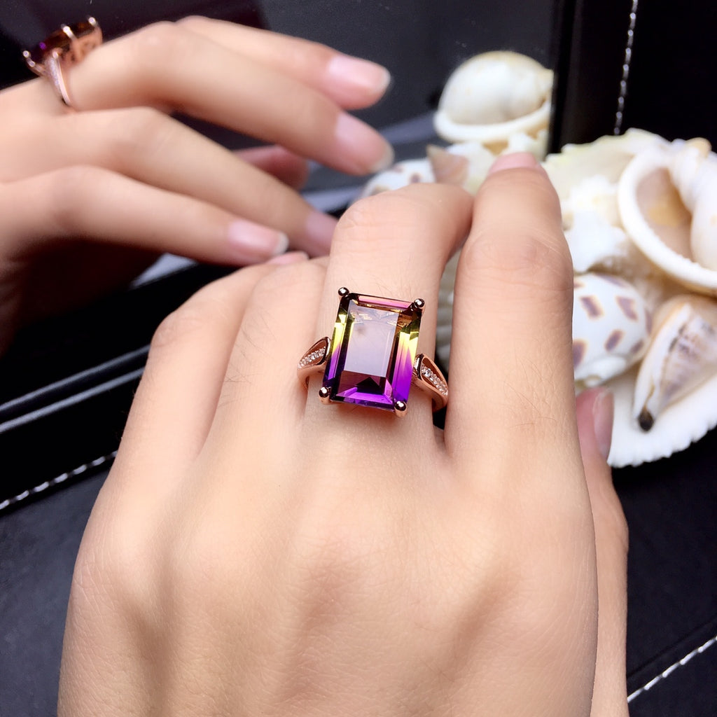 Classic Amethyst Ring Gradient Color