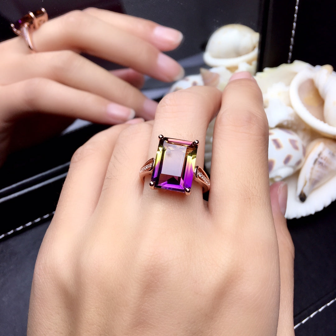 Classic Amethyst Ring Gradient Color