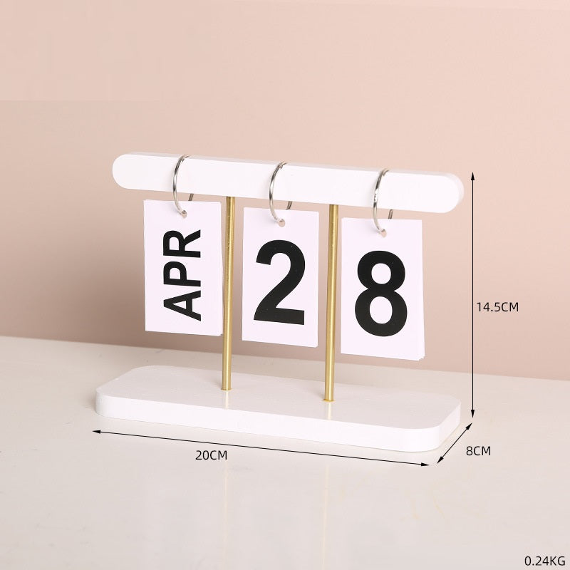 Modern Minimalist Wooden Calendar Flip Hanging Perpetual Calendar Bedroom Desk Ornaments