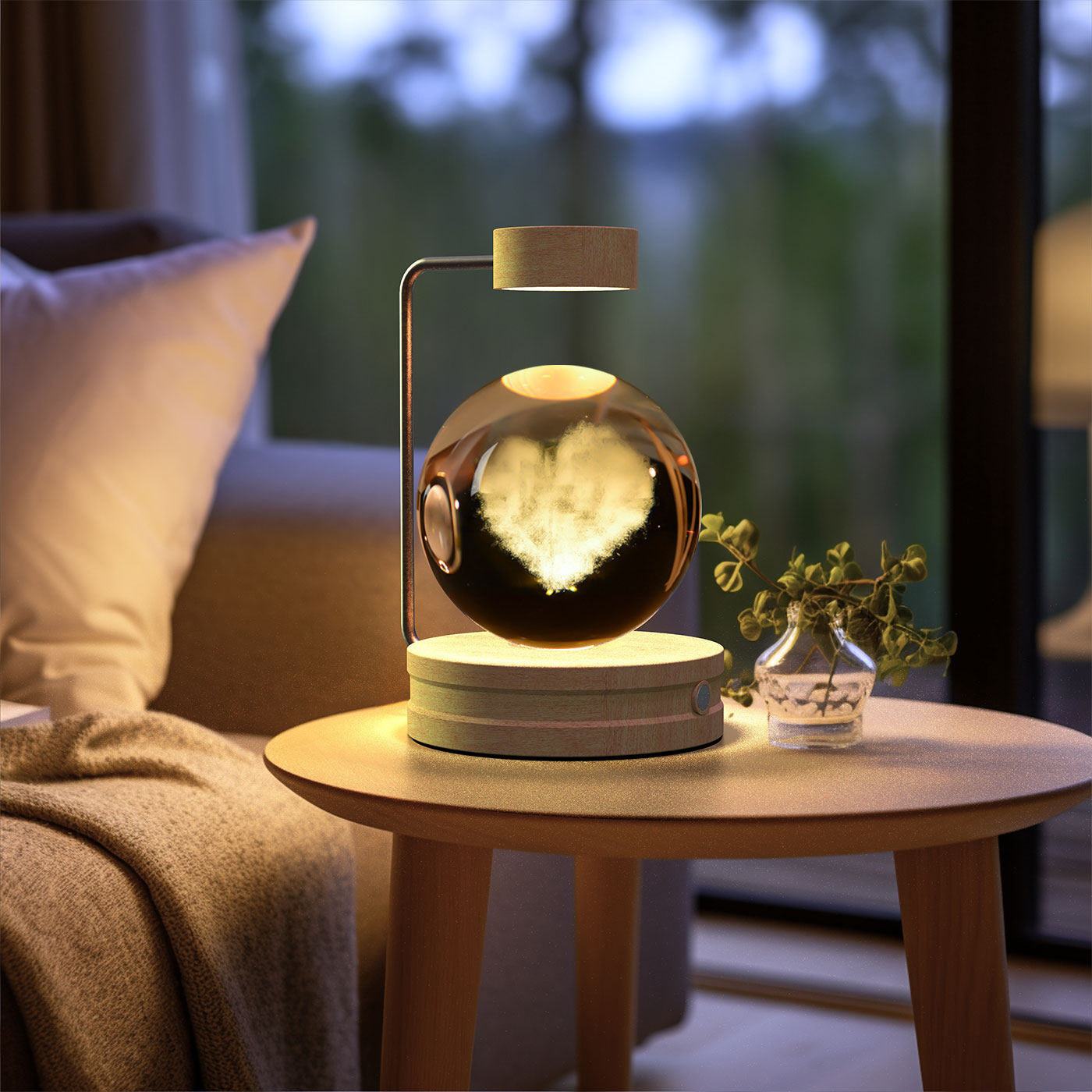 Crystal Ball Night Light – 3D Cosmic LED Bedside Lamp