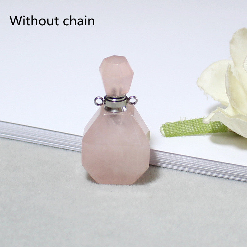 Amethyst Green Fluorite Gold Double Ring Pendant