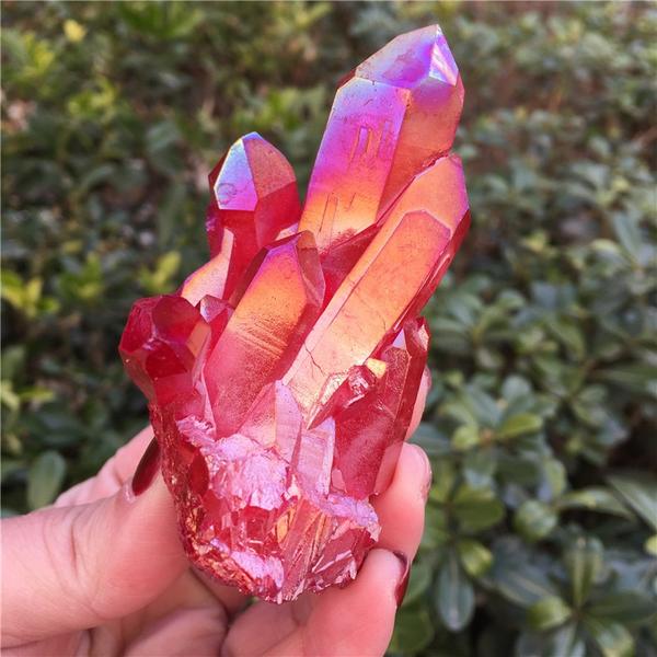 Red Aura Crystal Cluster