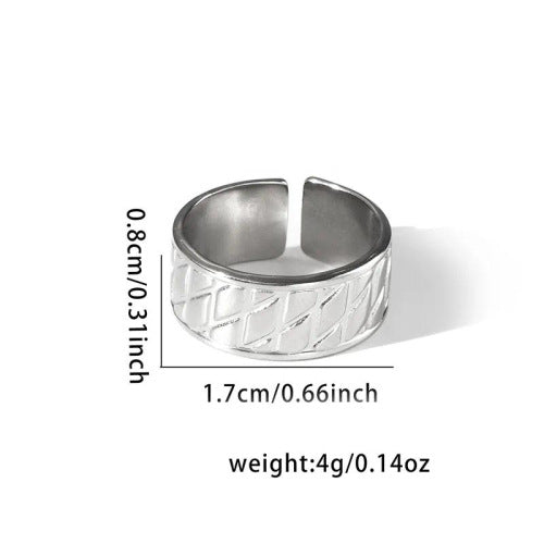Fashion Personalized New Fishtail Palm Plaid Ring
