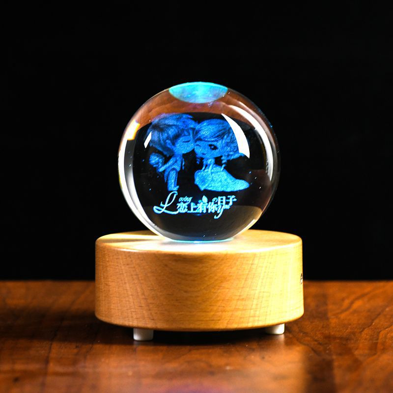 Exquisite Crystal Ball Gift Set — With LED Light Base