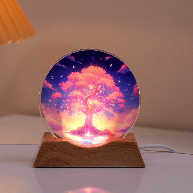 Astronaut Planet Table Lamp Crystal Night Light Illuminated Decorative Piece