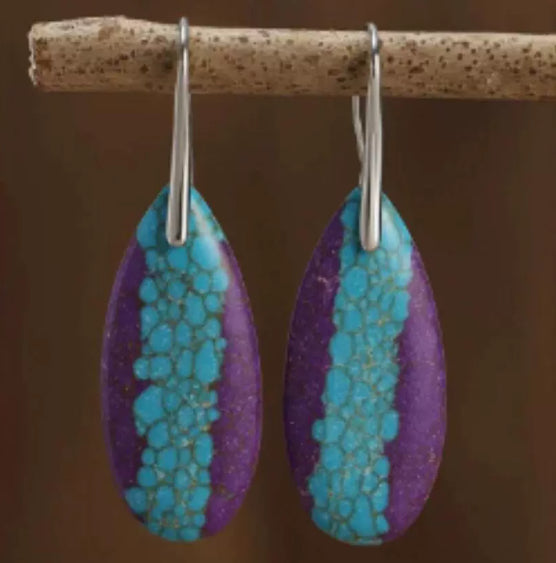 Natural Stone Bohemian Emperor Stone Drop Earrings