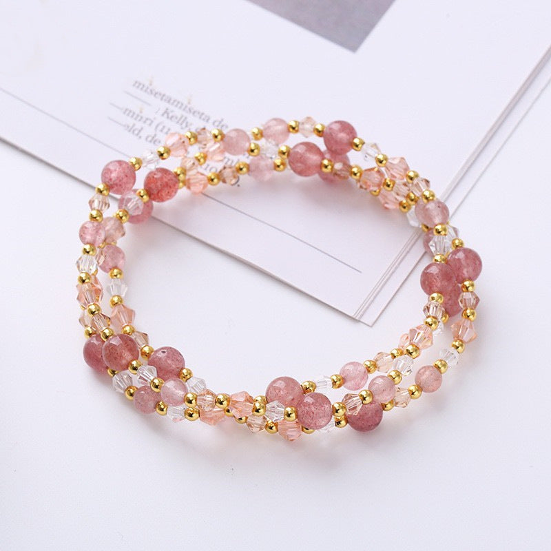 Fashion Colorful Tourmaline Three-ring Bracelet For Women