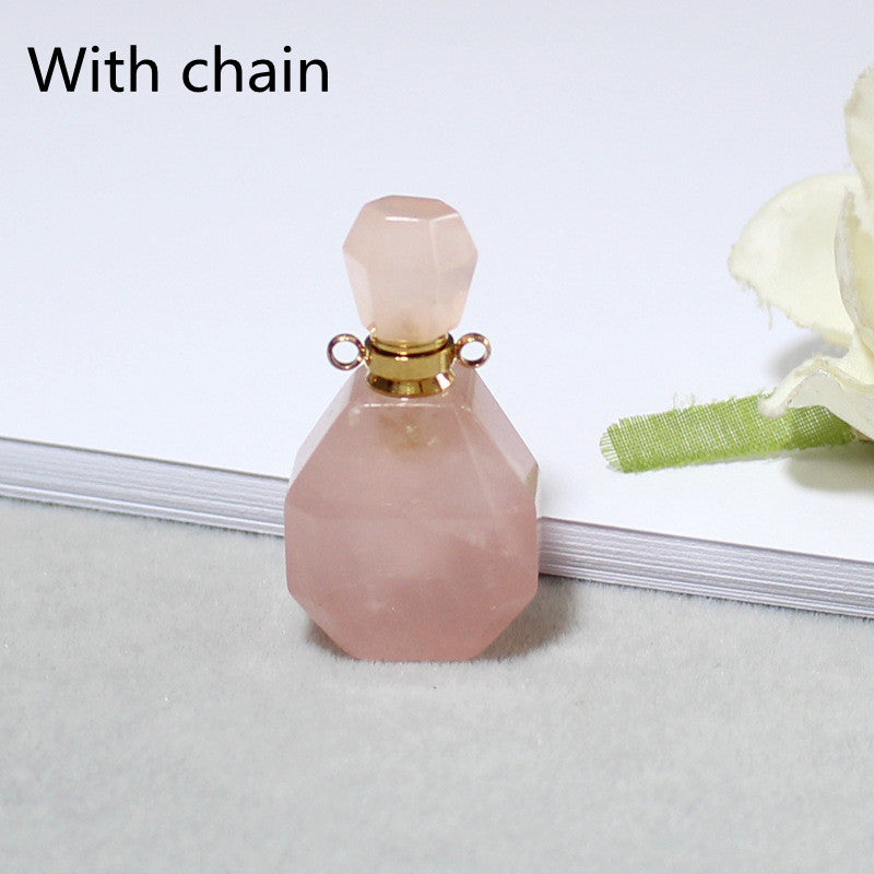 Amethyst Green Fluorite Gold Double Ring Pendant
