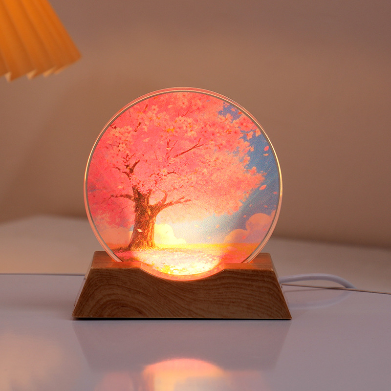 Astronaut Planet Table Lamp Crystal Night Light Illuminated Decorative Piece