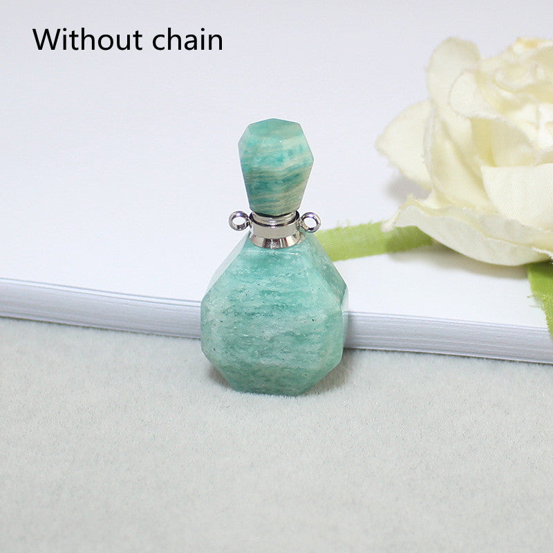 Amethyst Green Fluorite Gold Double Ring Pendant
