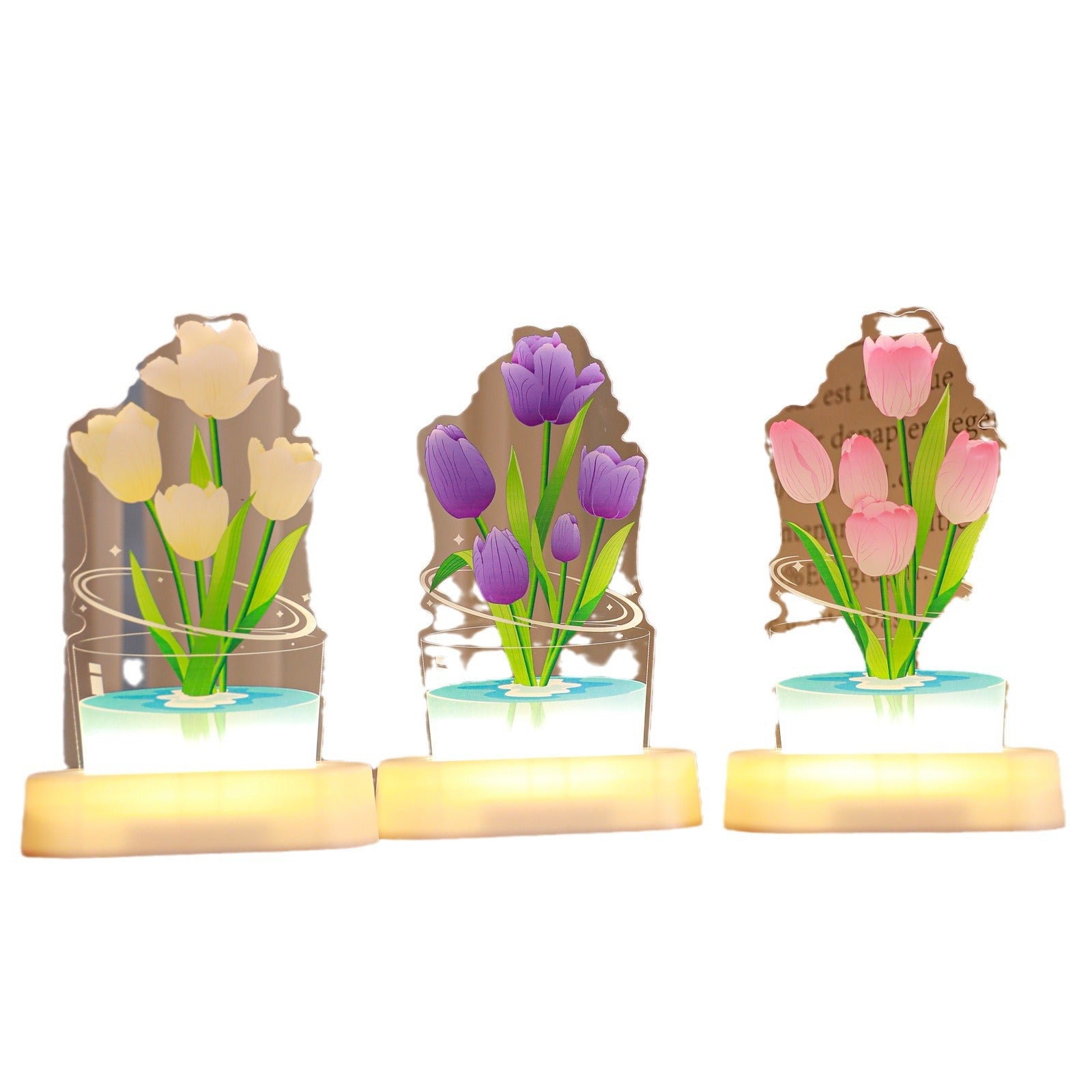 UV Color Printing Tulip Light Decorative Ornaments Small Night Lamp Home Decor