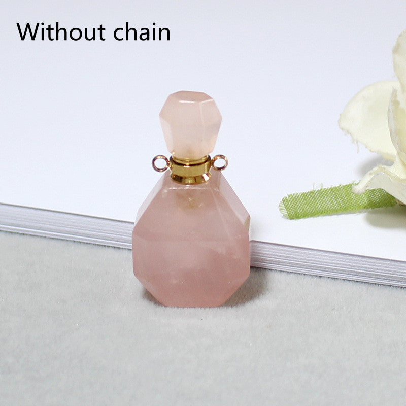 Amethyst Green Fluorite Gold Double Ring Pendant