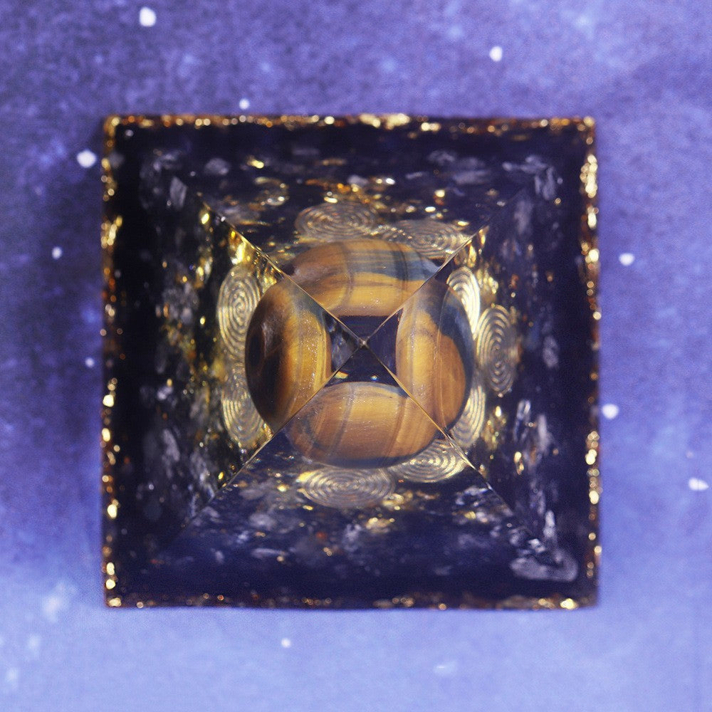 Crystal Ball Pyramid – Crushed Stone Drip Design | Energy Décor