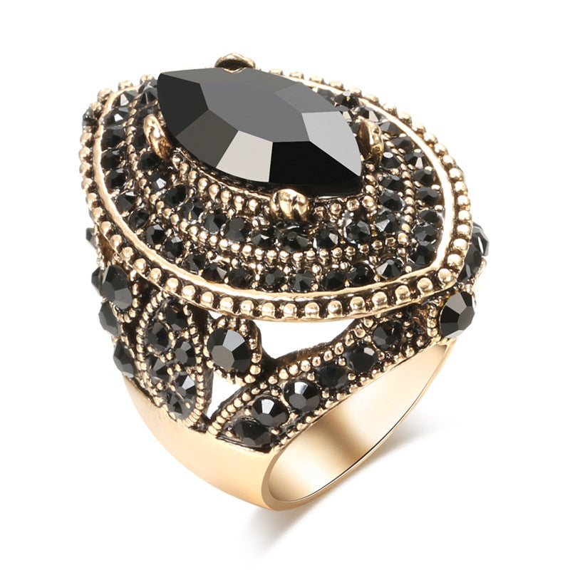 Gold Plated Crystal Gemstone Ring Fashion