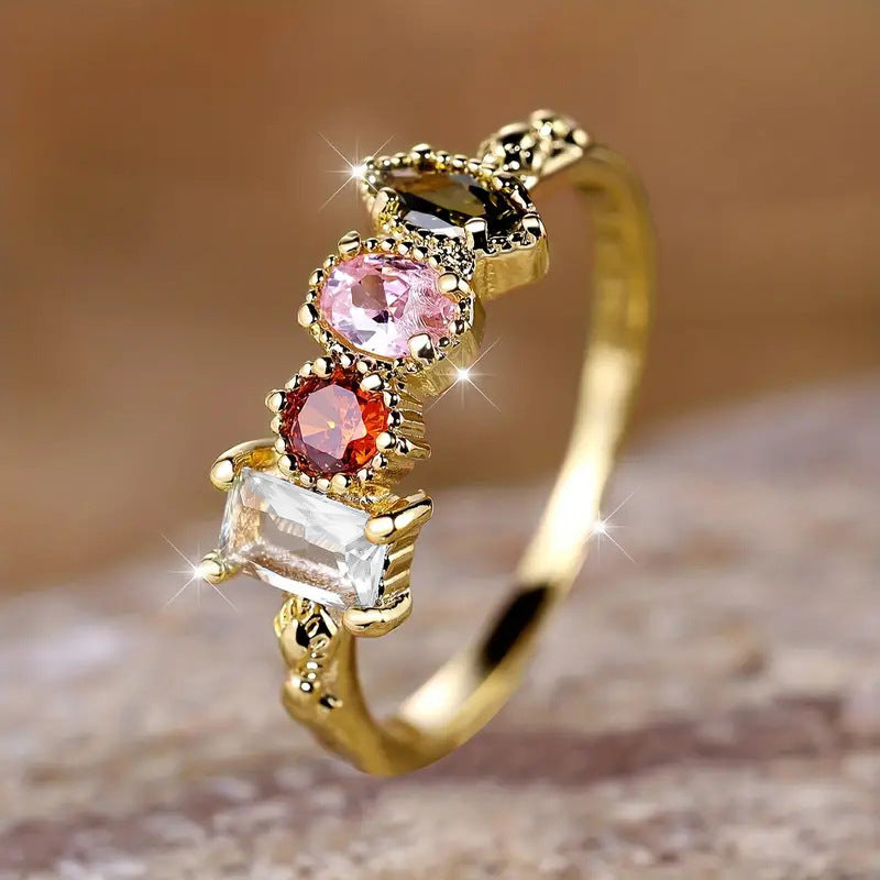 Aeris Gemstone Ring — Zircon Crystal Gold Ring