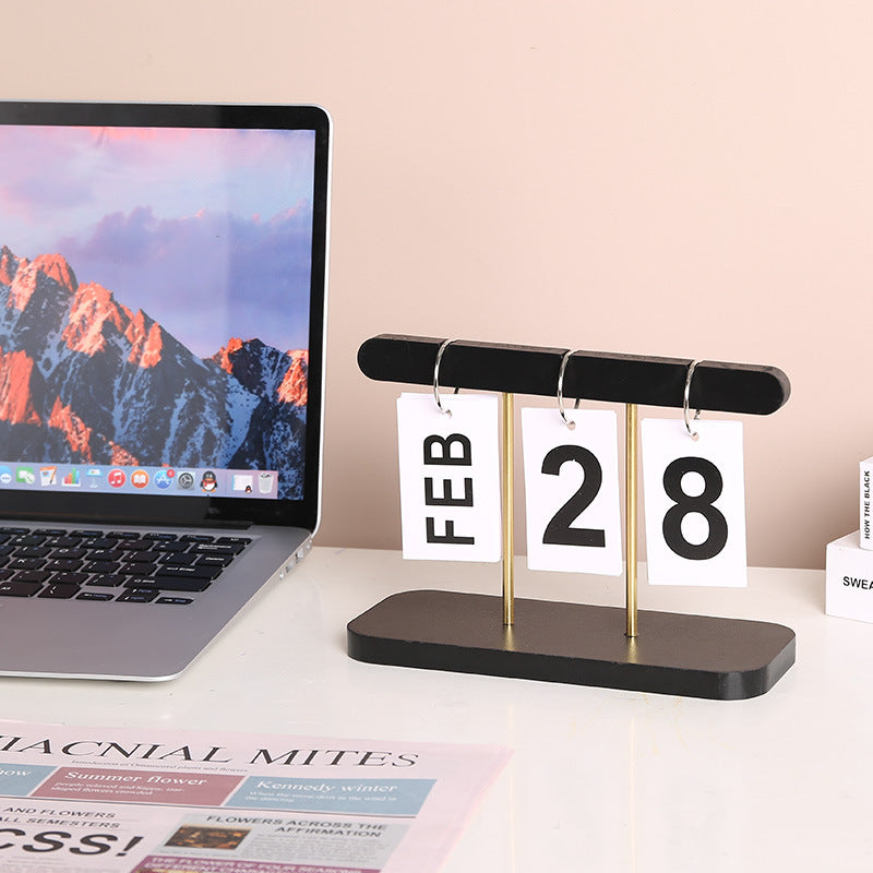 Modern Minimalist Wooden Calendar Flip Hanging Perpetual Calendar Bedroom Desk Ornaments