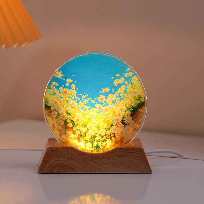 Astronaut Planet Table Lamp Crystal Night Light Illuminated Decorative Piece