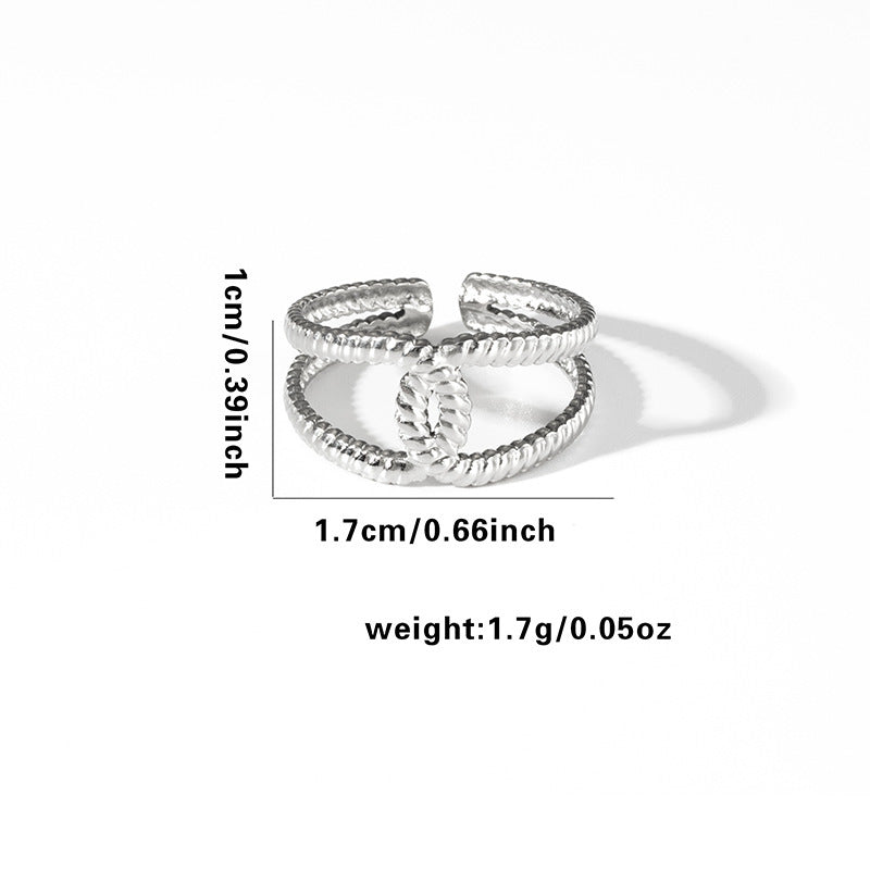 Fashion Personalized New Fishtail Palm Plaid Ring