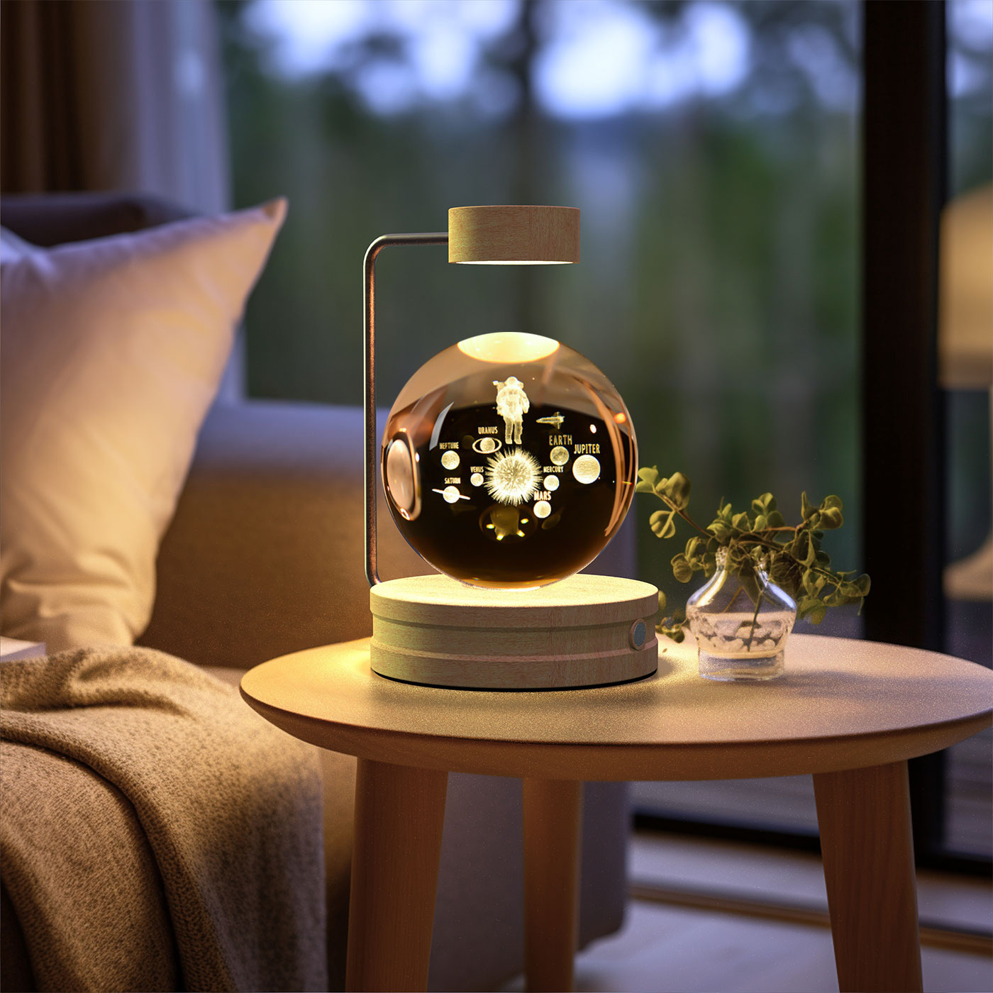 Crystal Ball Night Light – 3D Cosmic LED Bedside Lamp