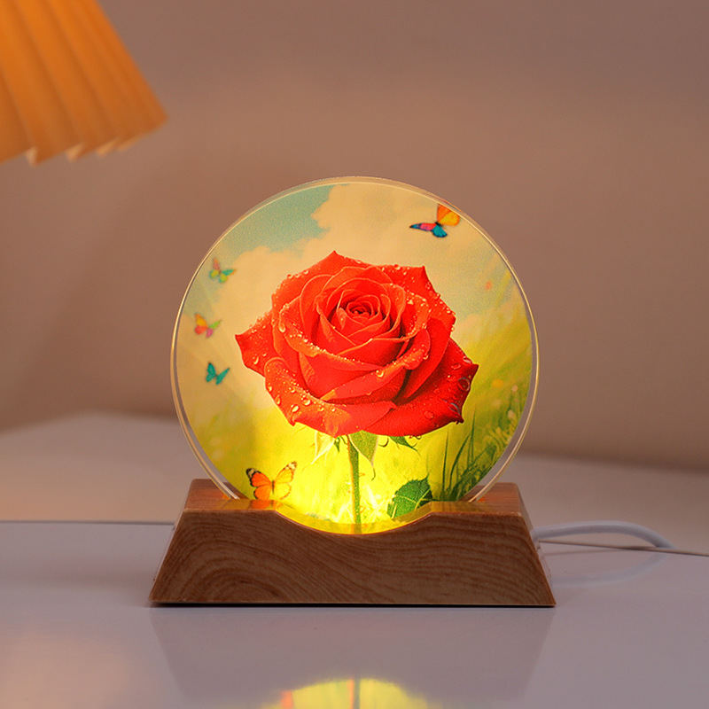 Astronaut Planet Table Lamp Crystal Night Light Illuminated Decorative Piece