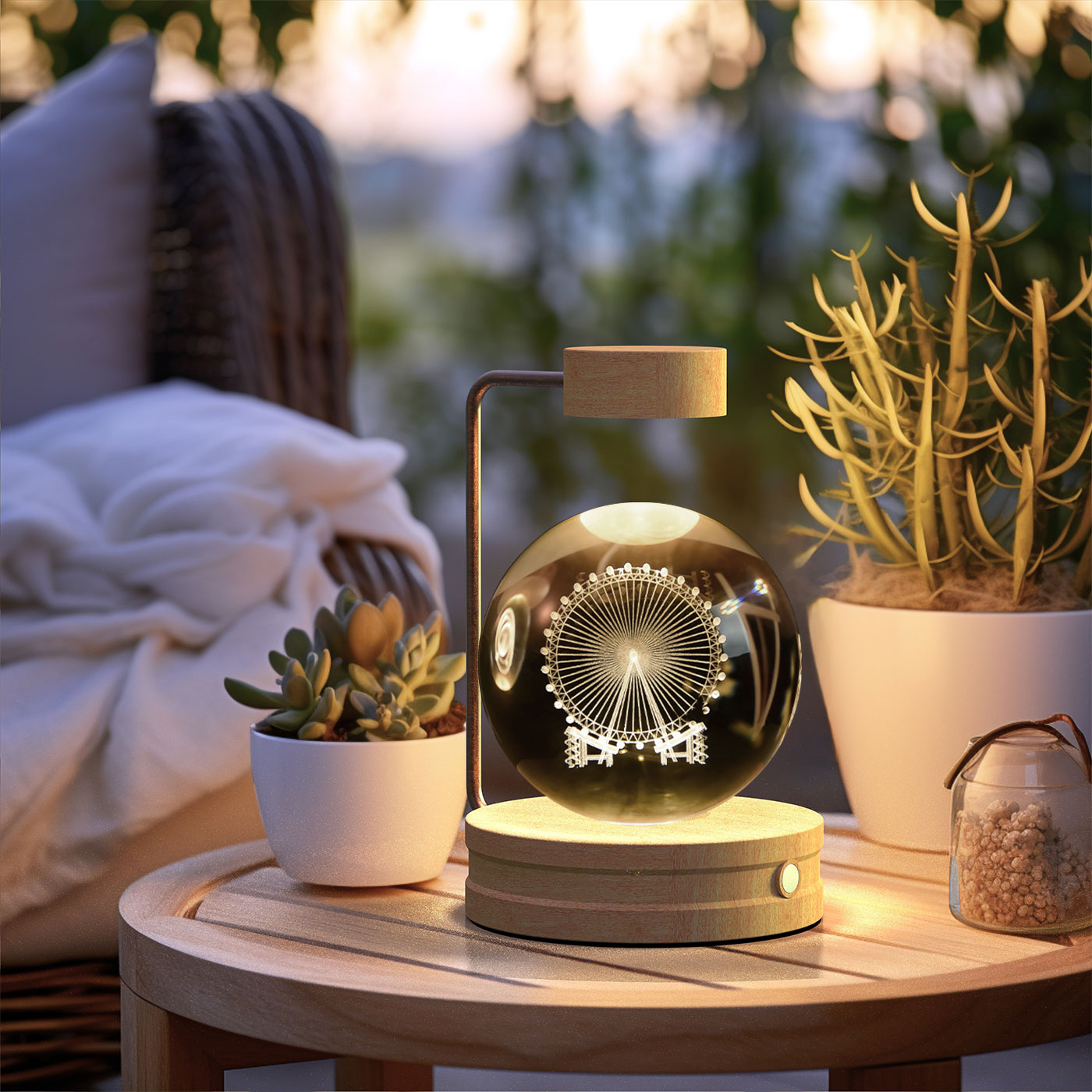 Crystal Ball Night Light – 3D Cosmic LED Bedside Lamp