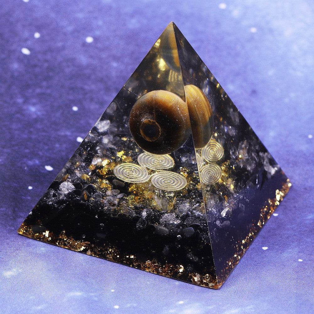 Crystal Ball Pyramid – Crushed Stone Drip Design | Energy Décor
