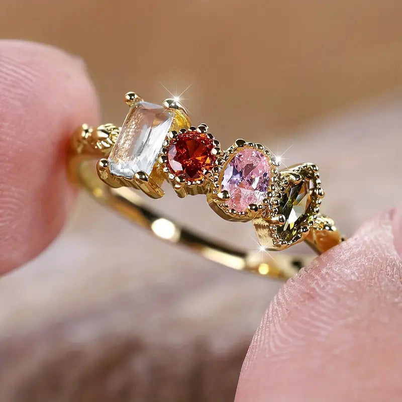 Aeris Gemstone Ring — Zircon Crystal Gold Ring
