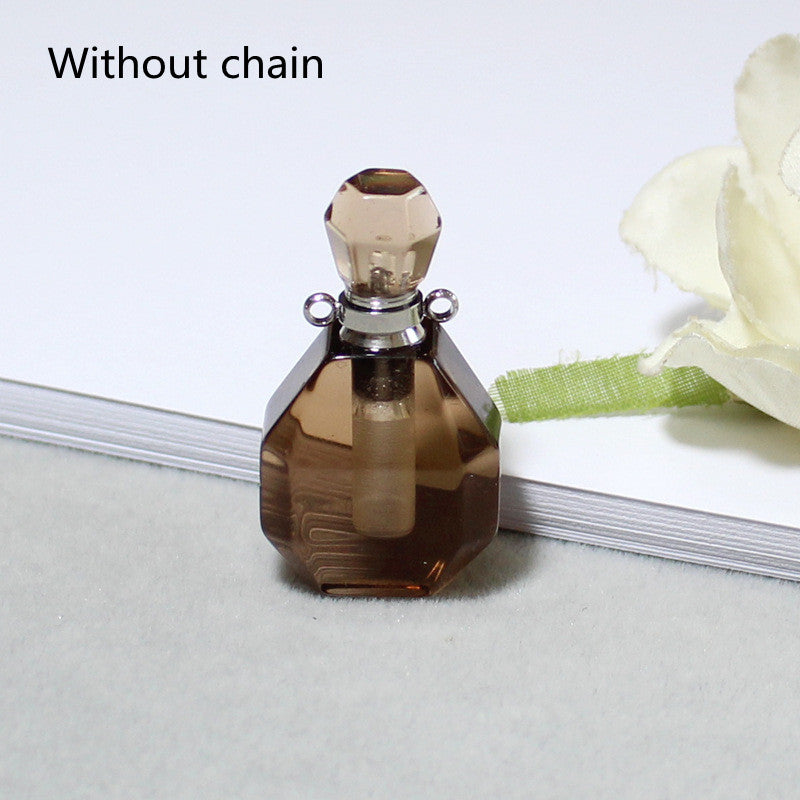Amethyst Green Fluorite Gold Double Ring Pendant
