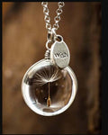 Dandelion Time Gemstone Necklace — Whimsical Crystal Pendant