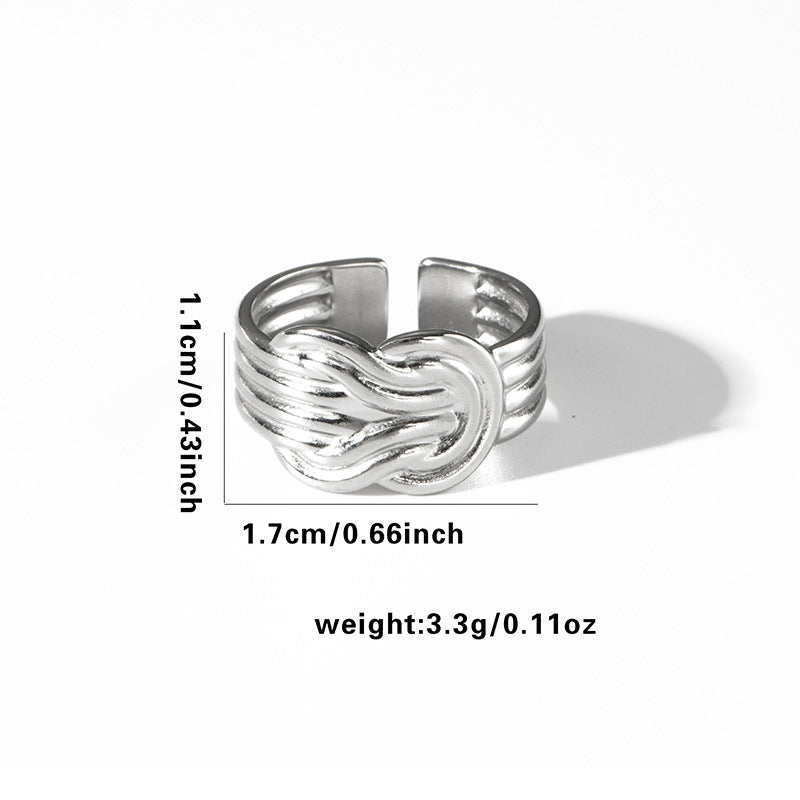 Fashion Personalized New Fishtail Palm Plaid Ring