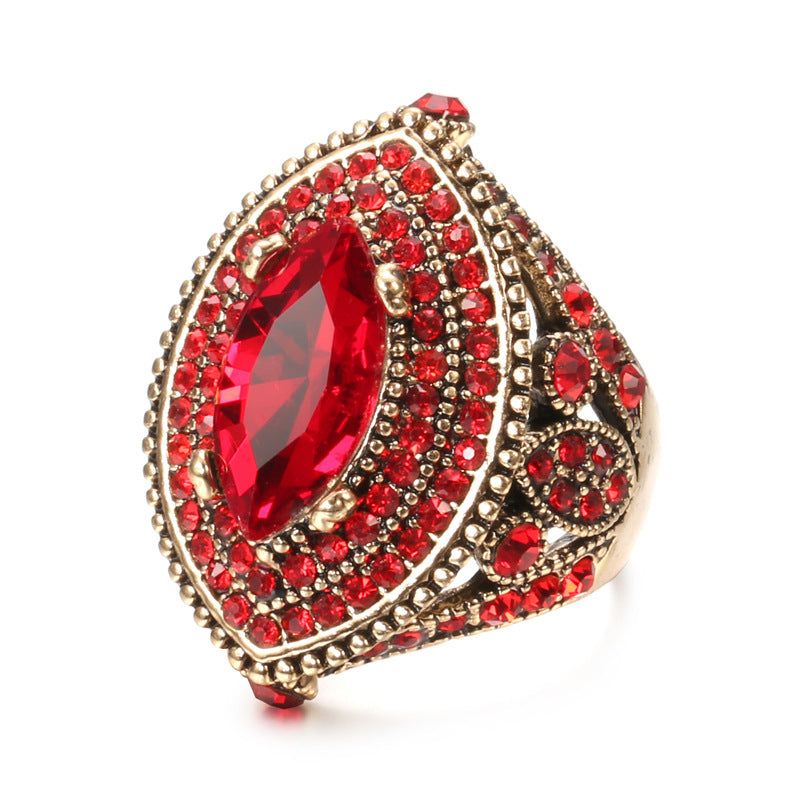 Gold Plated Crystal Gemstone Ring Fashion