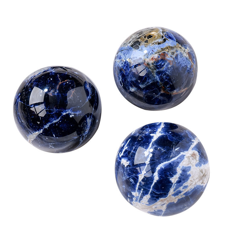 Natural Blue Stone Crystal Ball – Healing Energy Ornament