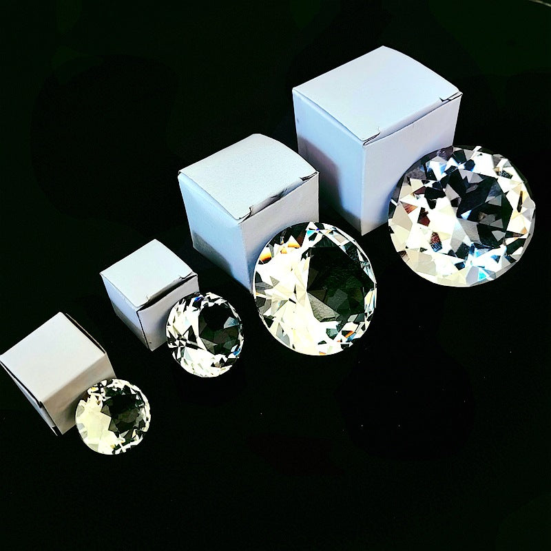 Clear Crystal Diamond Ornament – Polished Glass Decor