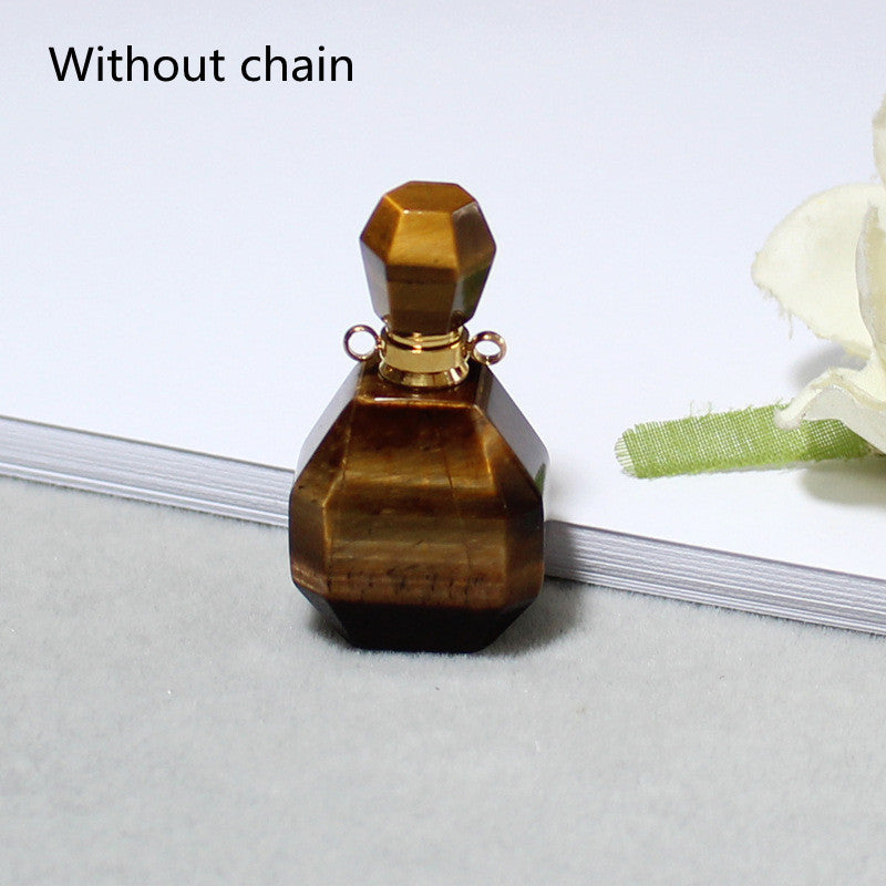 Amethyst Green Fluorite Gold Double Ring Pendant