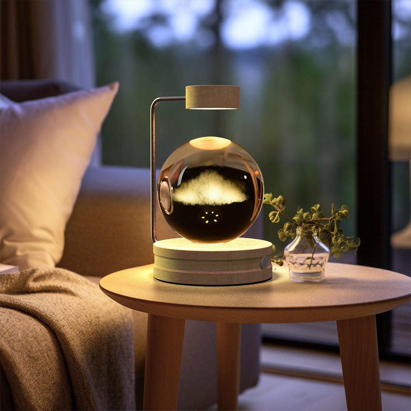 Crystal Ball Night Light – 3D Cosmic LED Bedside Lamp
