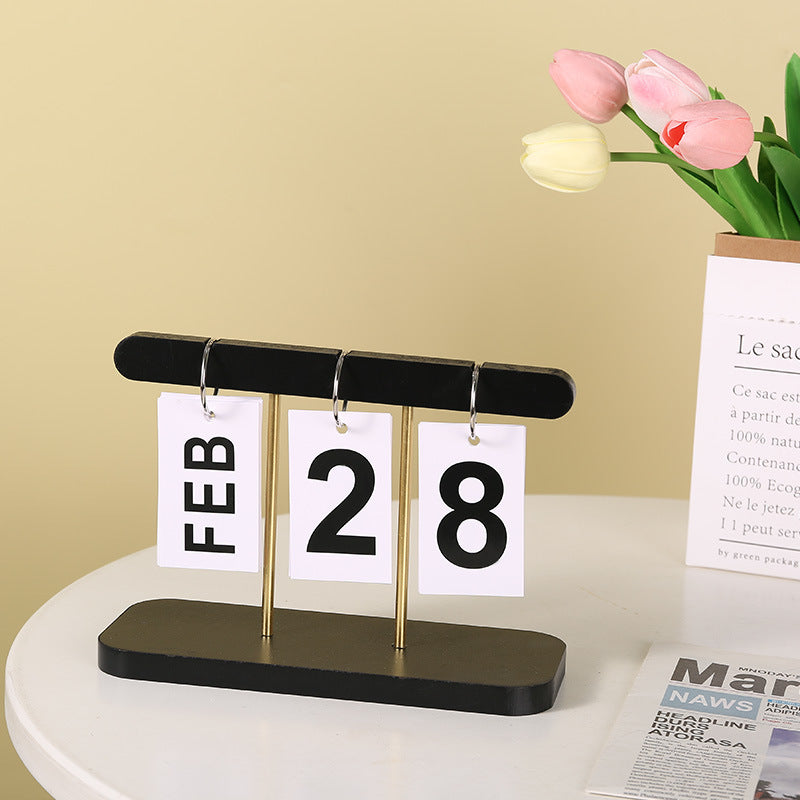 Modern Minimalist Wooden Calendar Flip Hanging Perpetual Calendar Bedroom Desk Ornaments