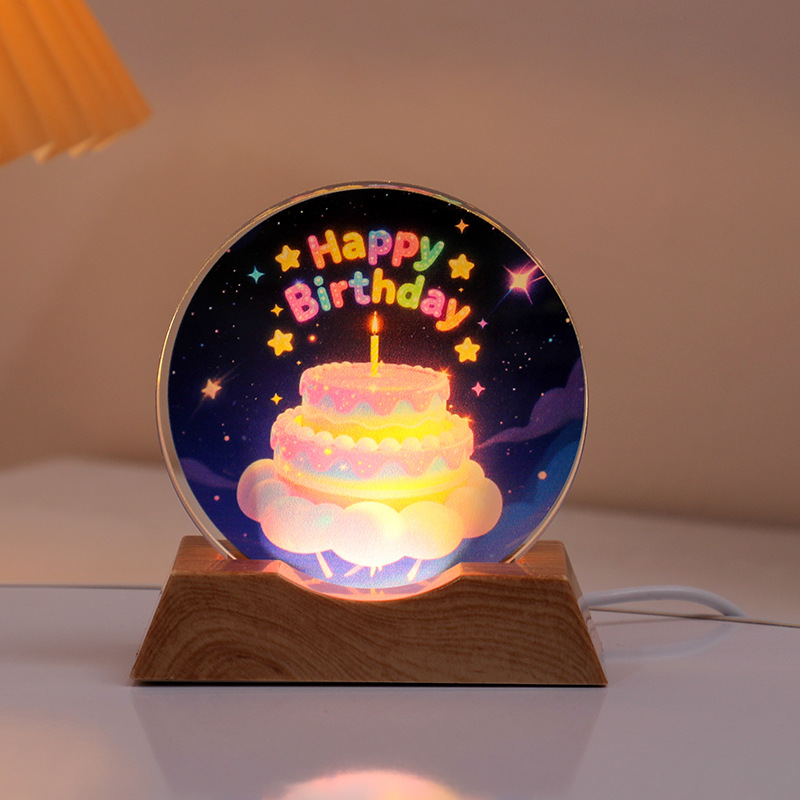 Astronaut Planet Table Lamp Crystal Night Light Illuminated Decorative Piece